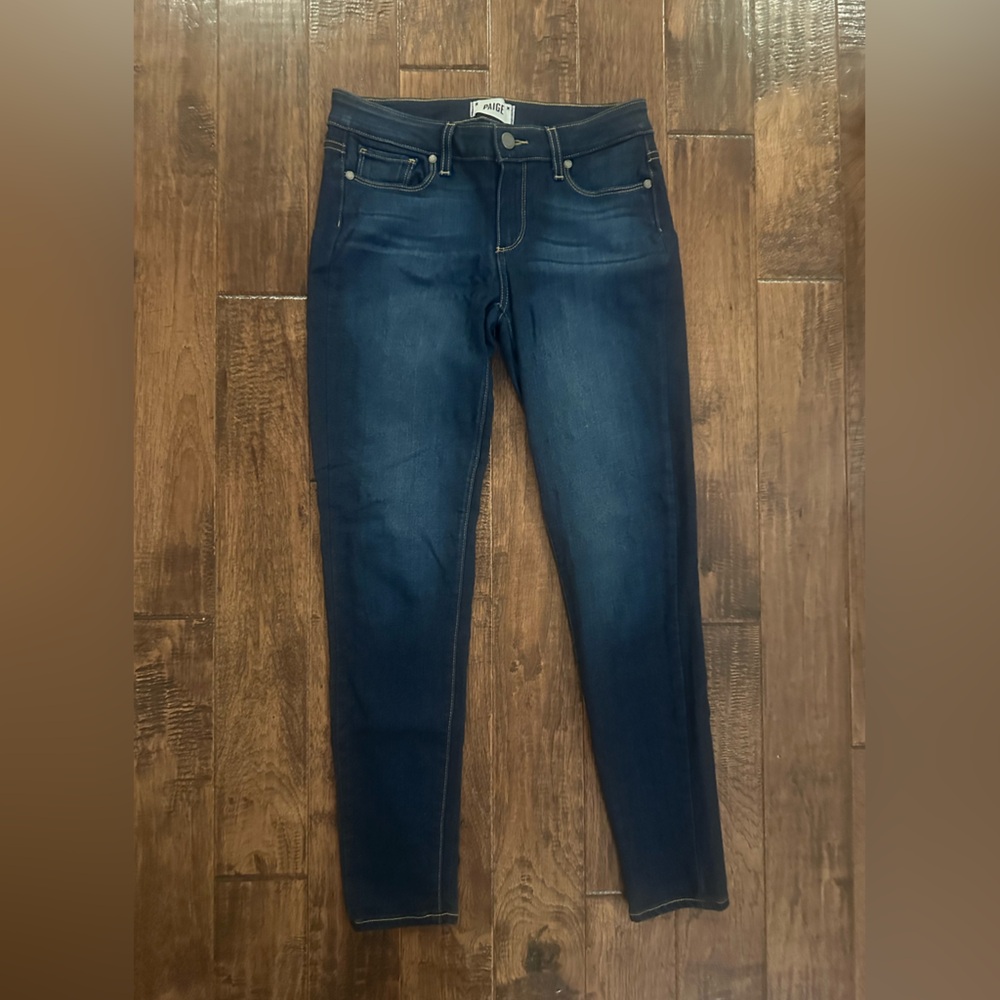 Paige Dark Wash Skinny Jeans - Verdugo Ankle